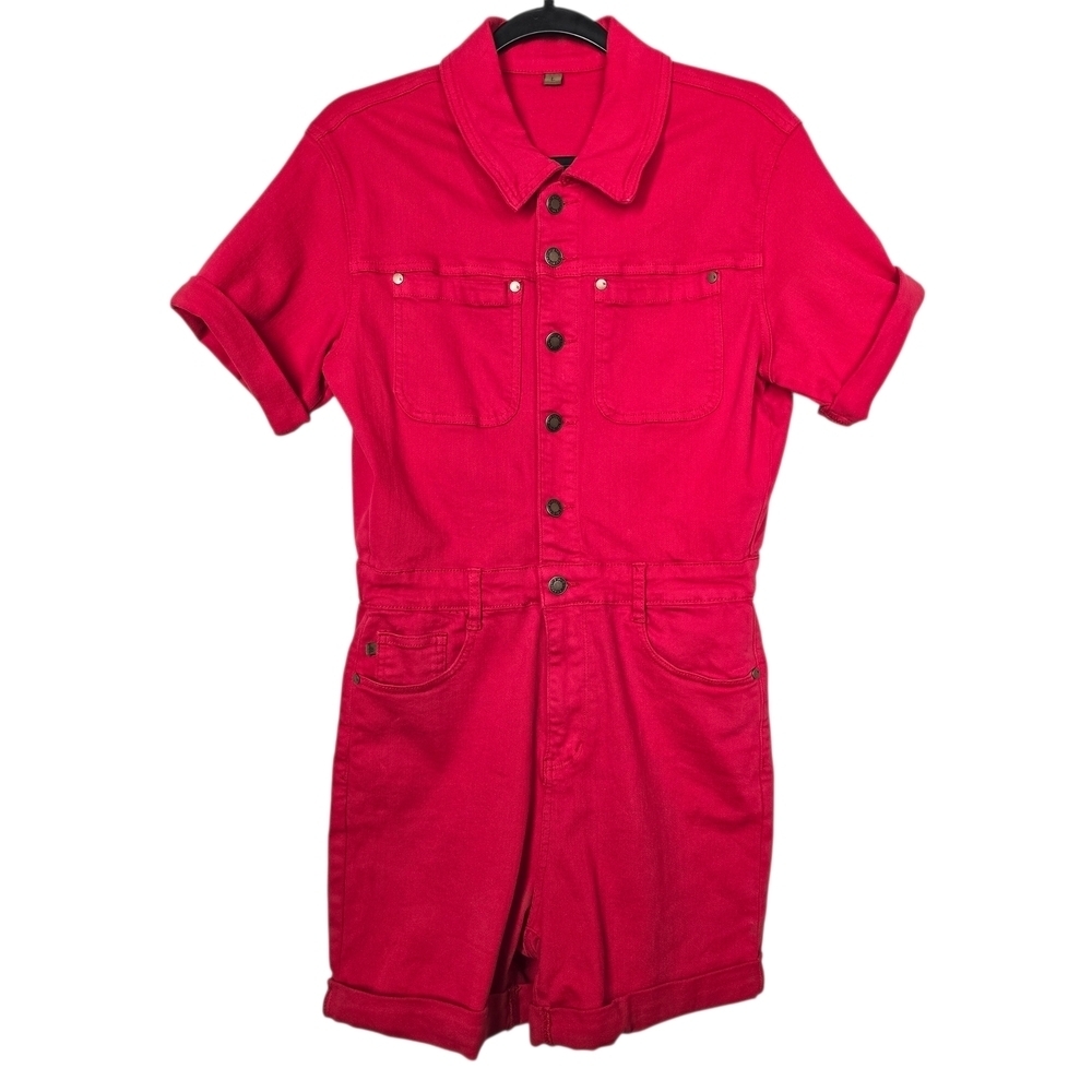 Judy Blue Red Short Sleeve Romper